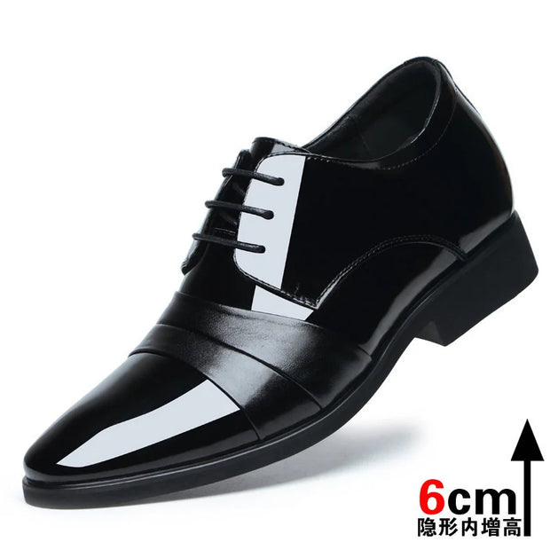 Men's Dress Shoes Elevator Shoes Genuine Leather Increase Business Sneakers For Men 8cm 6cm Heightening Shoes Moccasins Taller