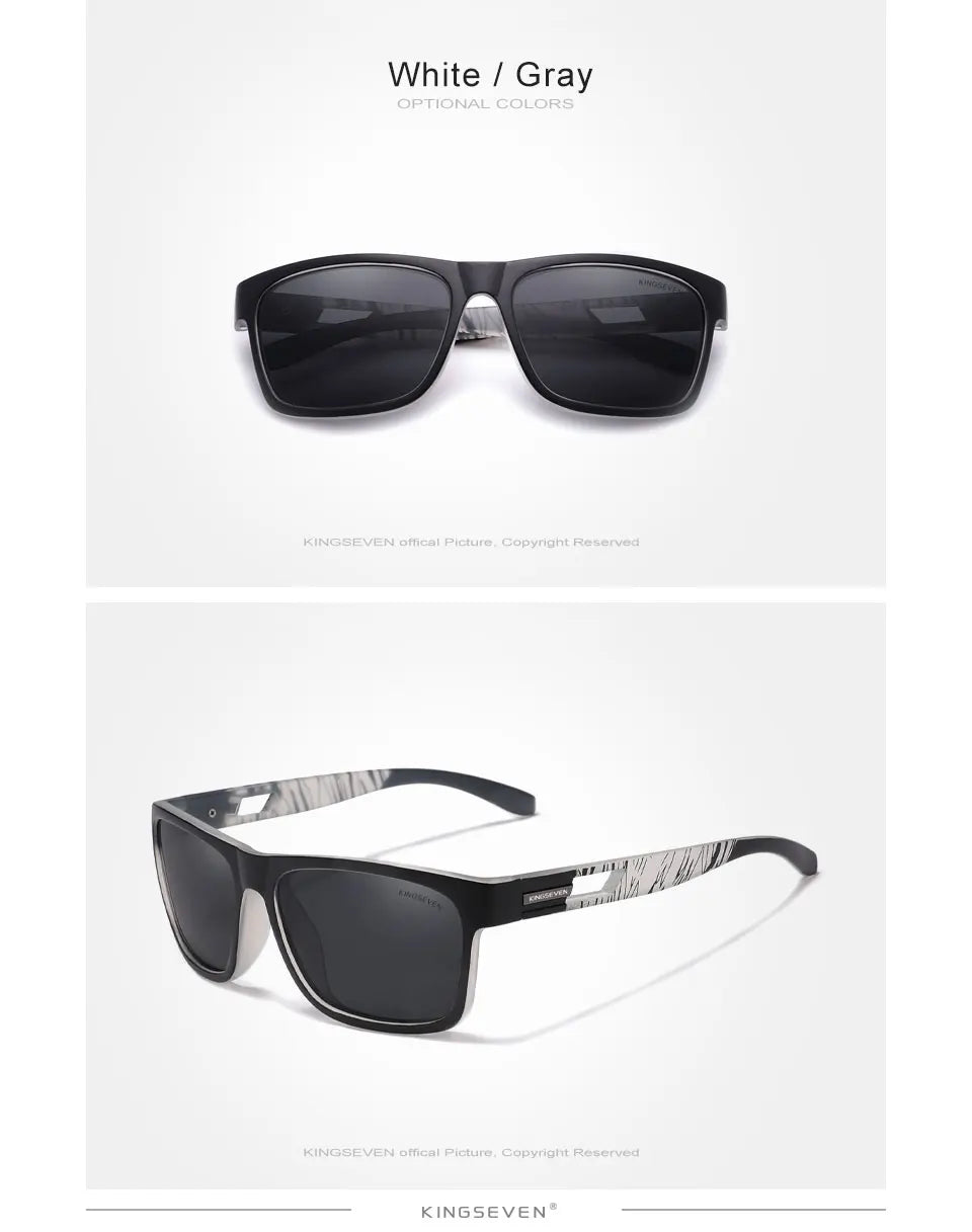 KINGSEVEN 2024 Brand Design Men's Glasses Square Retro TR90 Polarized Sunglasses Women UV Lens Fashion Outdoor Sports Eyewear