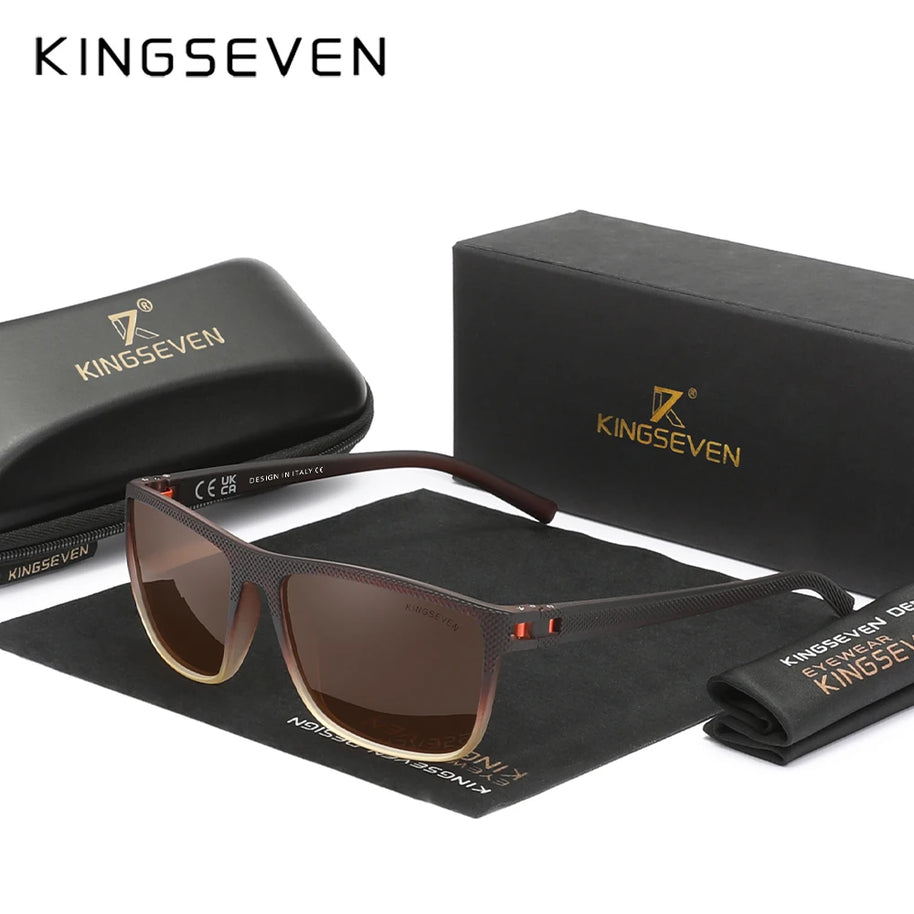 KINGSEVEN Gradation Design Sunglasses For Men Women HD Polarized UV400 Glasses Driving High Quality Anti-slip Sports Eyewear