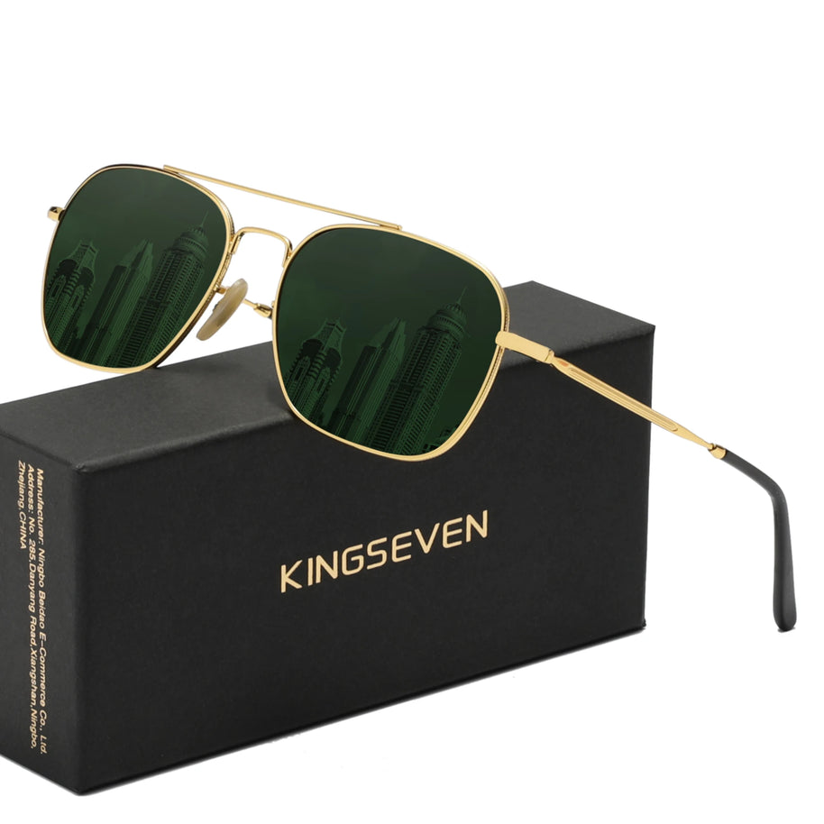 KINGSEVEN Brand Men Trendy Sunglasses Fashion Square Alloy Frame Women Polarized UV400 Glassses Luxury Driving Outdoor Eyewear