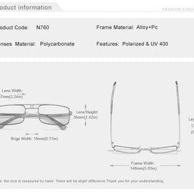 KINGSEVEN Original Fashion Polarized UV400 Sunglasses Vintage Rectangle Frame Men Women Driving Alloy Glasses Outdoor Eyewear