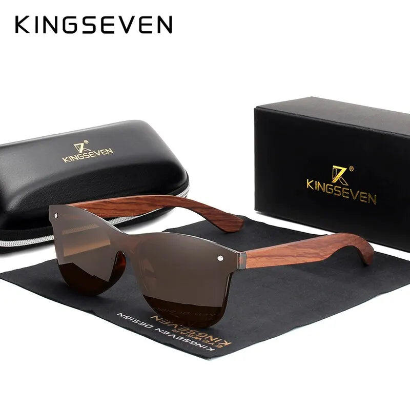 KINGSEVEN Natural Wooden Sunglasses Men Vintage Classic Polarized Fashion Women Elegant Handmade Wood SunGlasses Driving for Men