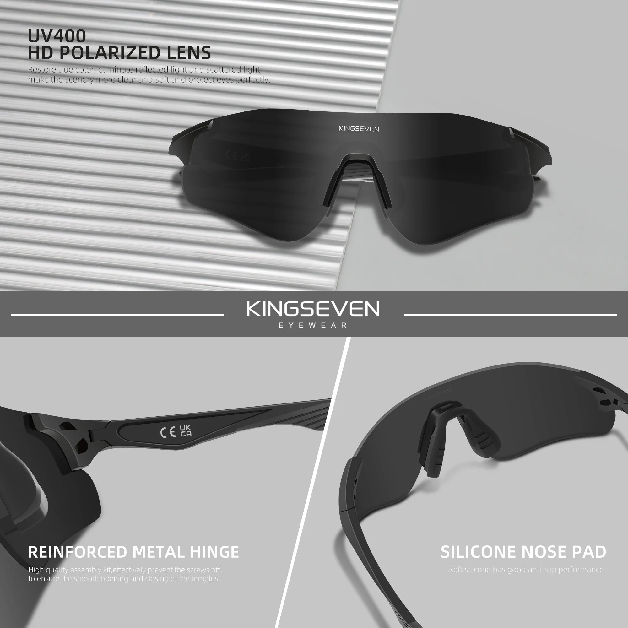 KINGSEVEN 2025 Cycling Sunglasses UV400 Polarized