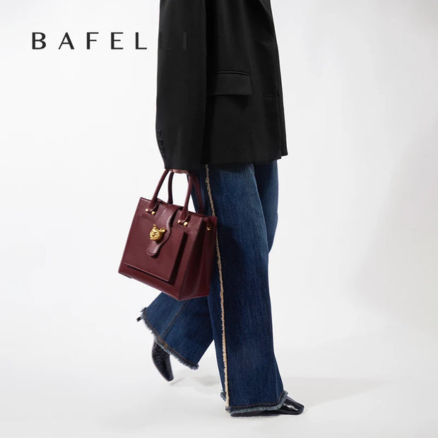 BAFELLI Luxury Leather Women's Bag 2025 New Model Large Capacity Multi-compartment Handheld Crossbody Bag Fashion Commuter