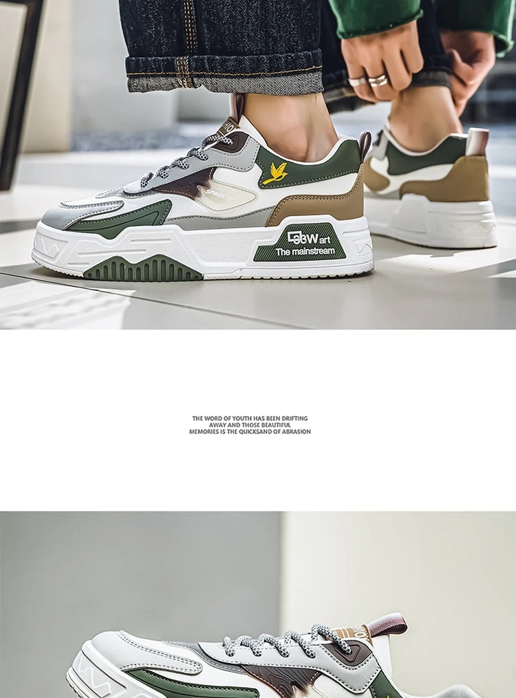 Men's Casual Shoes Soft Sole Breathable Leather Shoes Comfort Trainer Running Jogging Shoes Lightweight Walking Sneakers Male