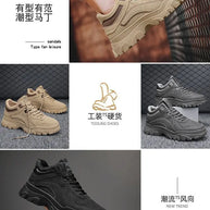 Men's Desert Boots Winter Warmth Tactical 2024 New Men's Fashion Strap Naked Boots Outdoor Platform Work Shoes Bota Masculina