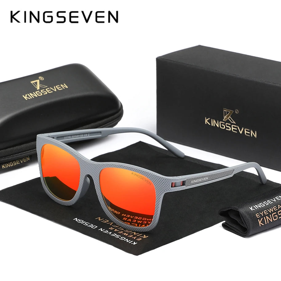 KINGSEVEN Polarized UV400 Sunglasses Men Women Round Glasses Outdoor Driving Fishing Male Femle Causal Eye Protection Eyewear