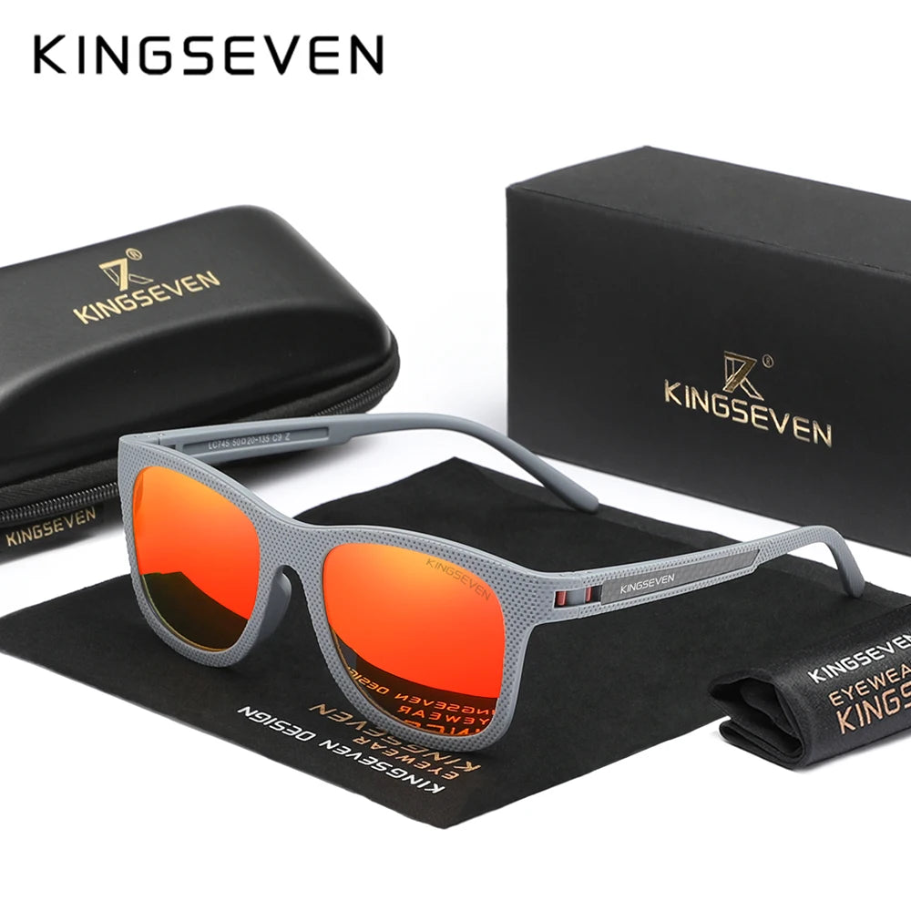 KINGSEVEN Polarized UV400 Sunglasses Men Women Round Glasses Outdoor Driving Fishing Male Femle Causal Eye Protection Eyewear