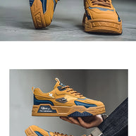 Men's Casual Shoes Soft Sole Breathable Leather Shoes Comfort Trainer Running Jogging Shoes Lightweight Walking Sneakers Male