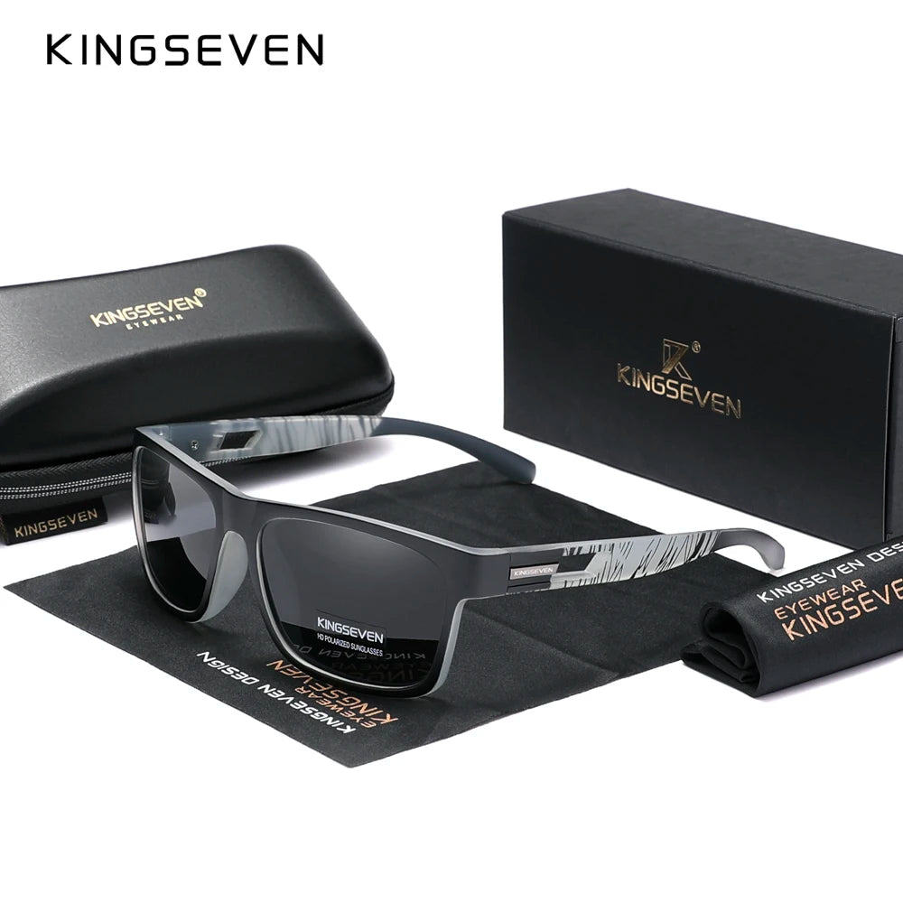 KINGSEVEN 2024 Brand Design Men's Glasses Square Retro TR90 Polarized Sunglasses Women UV Lens Fashion Outdoor Sports Eyewear