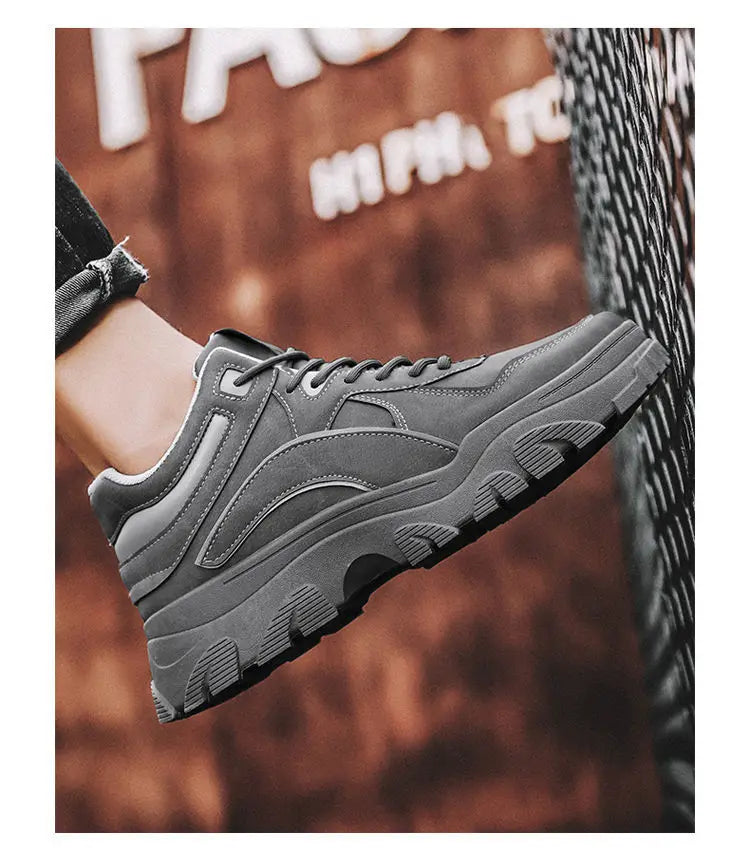 Men's Desert Boots Winter Warmth Tactical 2024 New Men's Fashion Strap Naked Boots Outdoor Platform Work Shoes Bota Masculina