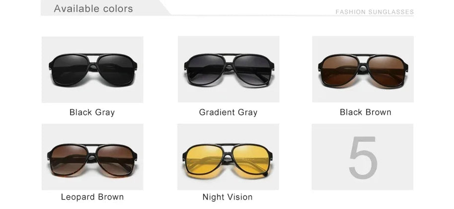 KINGSEVEN Classical Driving Sunglasses Women Men Retro Square Large Frame UV400 Glasses Vintage Anti-glare Night Vision Eyewear