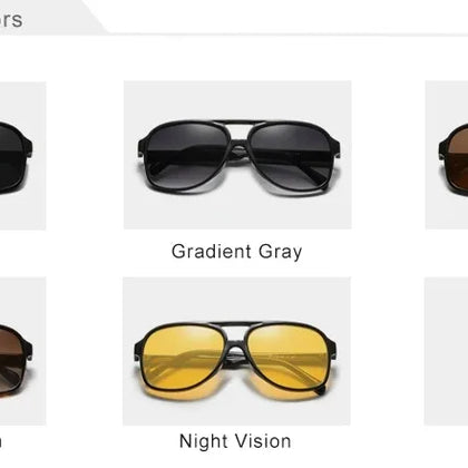 KINGSEVEN Classical Driving Sunglasses Women Men Retro Square Large Frame UV400 Glasses Vintage Anti-glare Night Vision Eyewear