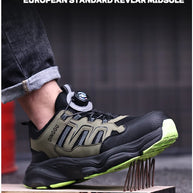 Men Safety Shoes Rotating button Work Sneakers Industrial Puncture-Proof Anti-smash Steel Toe Work Shoes Protective Safety Boots