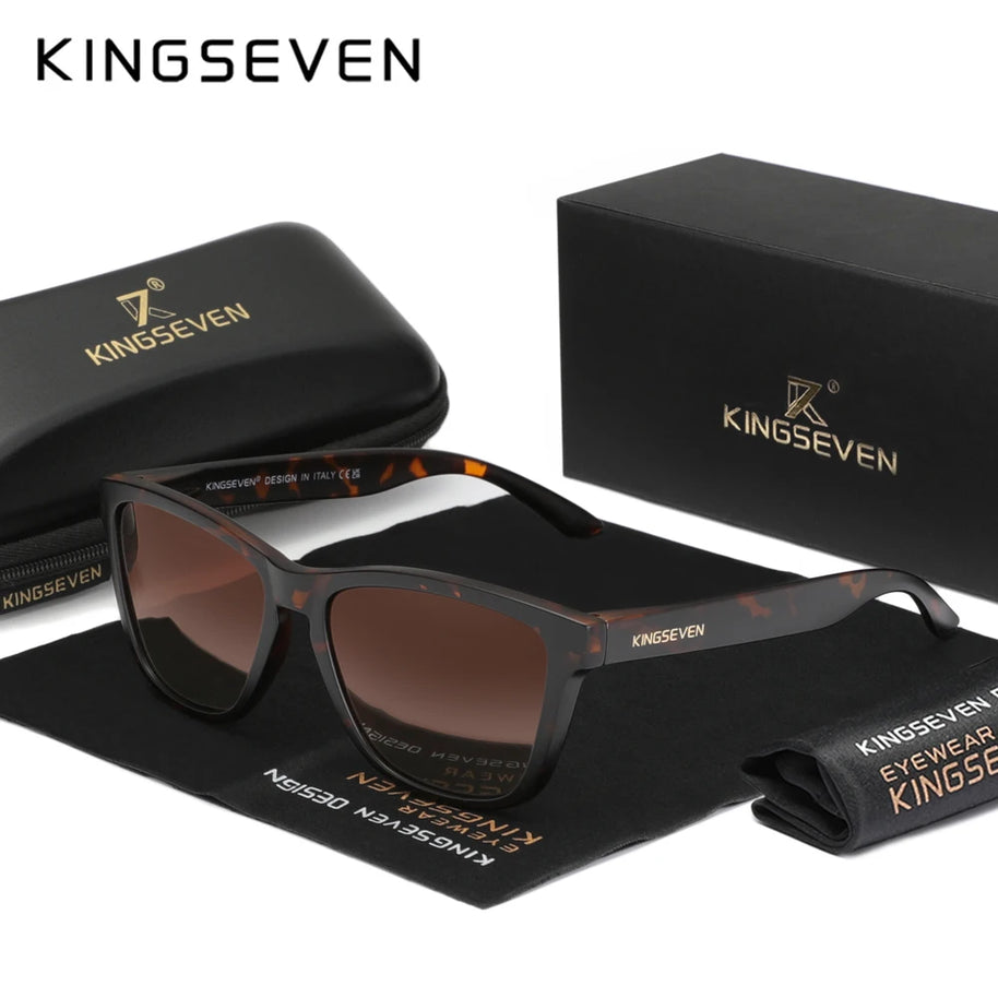 KINGSEVEN Brand Fashion Matte Sunglasses Women Men Polarized Anti-UV400 Lens Glasses TR90 Frame Luxury Outdoor Fishing Eyewear