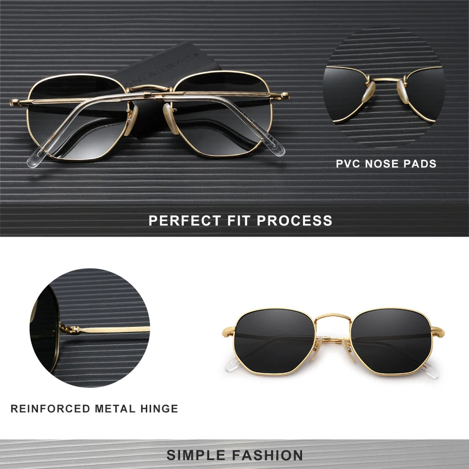 KINGSEVEN New Fashion Polygon Sunglasses Men Women‘s Polarized UV400 Eye Protect Lens Glasses Round Frame Outdoor Causal Eyewear