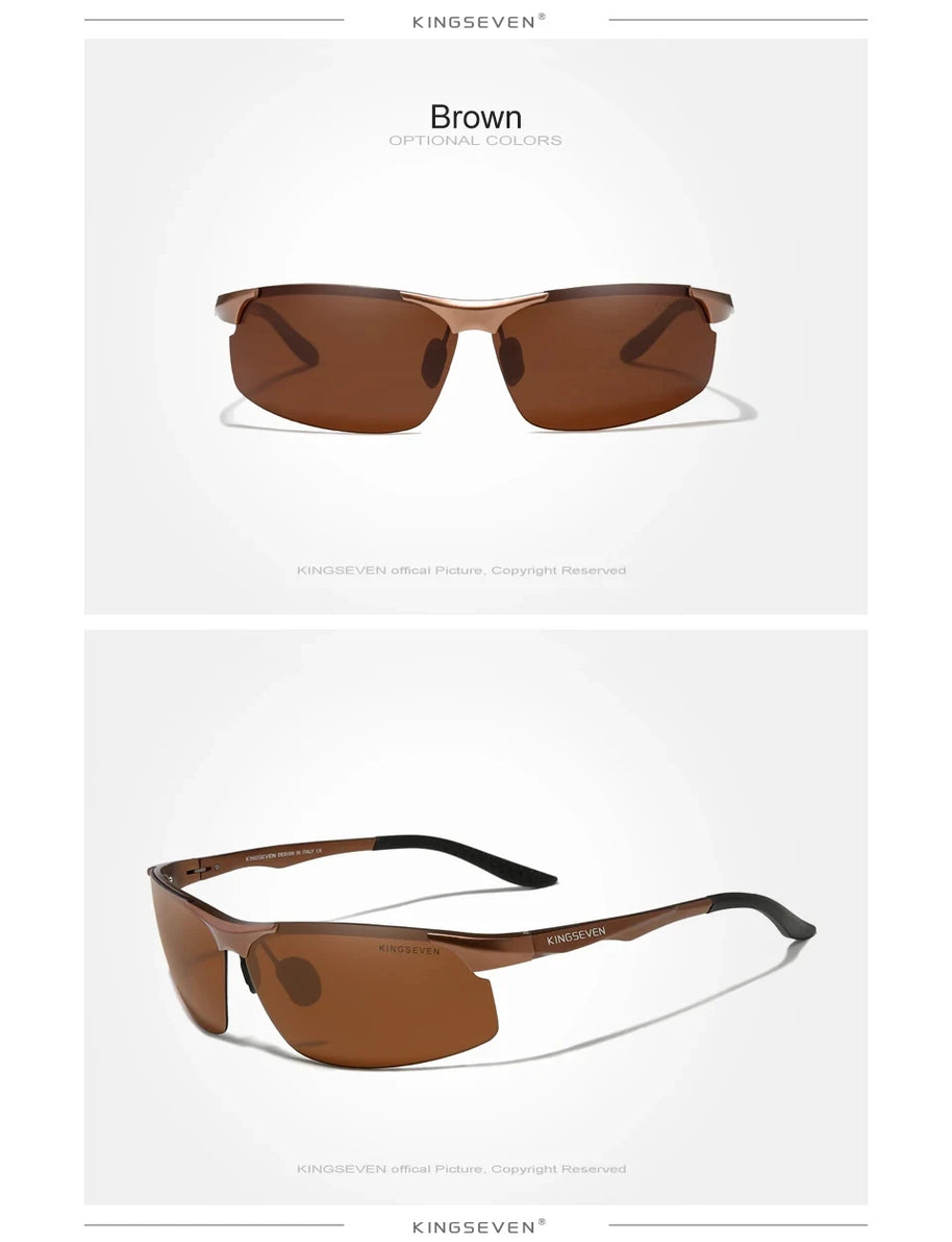KINGSEVEN Aluminum Sunglasses For Men Driving Mirror Lens UV400 Polarized Glasses Cycling Sports Use High Quality Eyewear