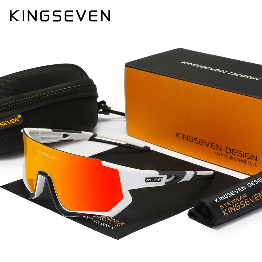 KINGSEVEN Cycling Sunglasses Men Women Mtb Bicycle Glasses Anti-UV Bike Goggles Outdoor Sport bike Large Frame
