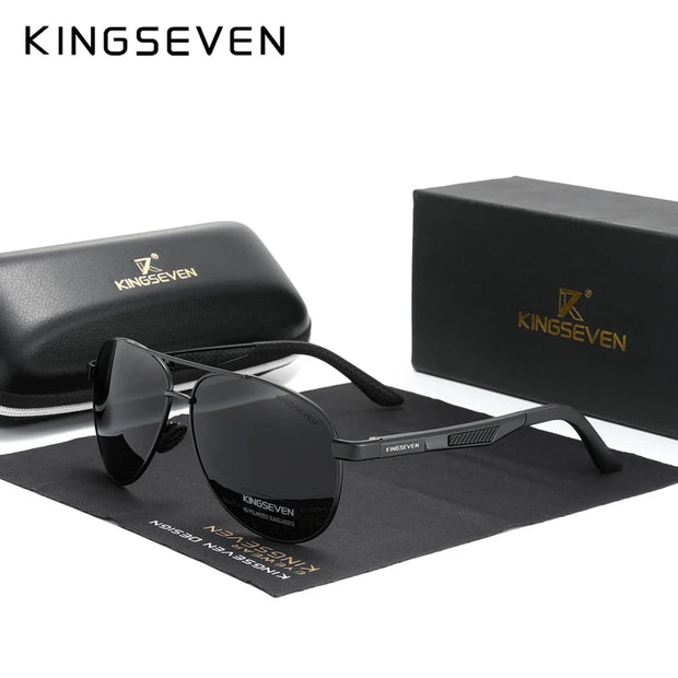 KINGSEVEN Brand Men's Vintage Square Sunglasses Polarized UV400 Eyewear Accessories Male Sun Glasses  Driving Shades For Men