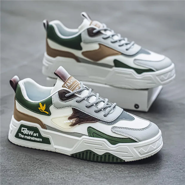 Men's Casual Shoes Soft Sole Breathable Leather Shoes Comfort Trainer Running Jogging Shoes Lightweight Walking Sneakers Male
