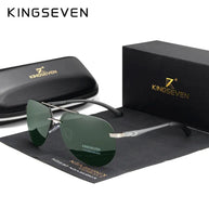 KINGSEVEN Fashion Pilot Rimless Sunglasses Men Classical UV400 Polarized Large Frame Glasses Casual Driving Outdoor Eyewear