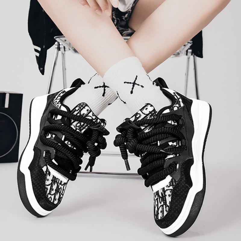 Trend Men's Shoes Outdoor Sneakers Lace-up Non Slip Running Shoes Couple Style Walking Shoes Breathable Tennis Shoe Plus Size 47