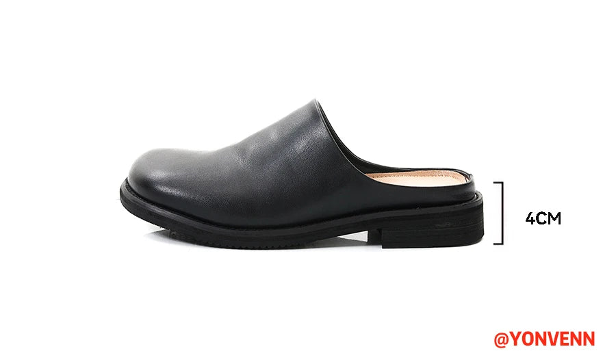 Leather slippers for men slip in style casual Dress shoes Lazy high-end Cleanfit Mules summer breathable outdoor commuting