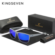 Kingseven Mirror Lens Sunglasses For Men And Woman HD Polarization UV400 Eye Protection Glasses Graininess Scrub Design Eyewear