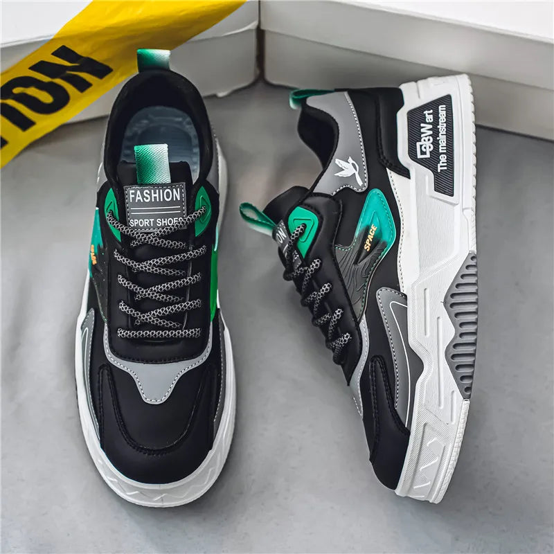Men's Casual Shoes Soft Sole Breathable Leather Shoes Comfort Trainer Running Jogging Shoes Lightweight Walking Sneakers Male