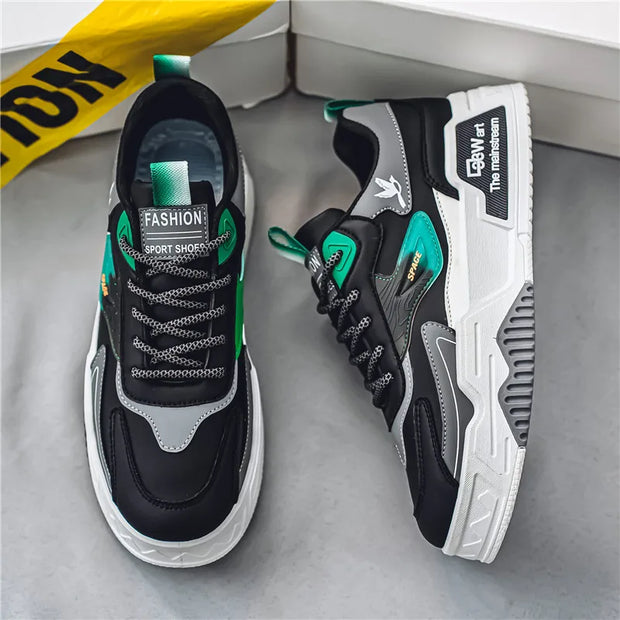 Men's Casual Shoes Soft Sole Breathable Leather Shoes Comfort Trainer Running Jogging Shoes Lightweight Walking Sneakers Male