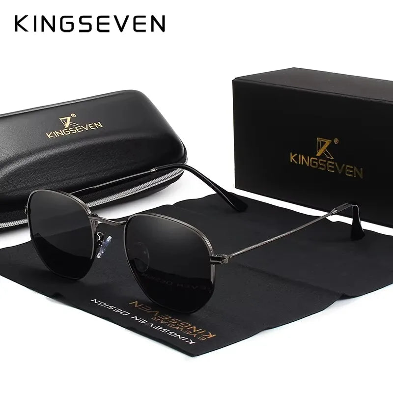 KINGSEVEN Fashion Classical Women Sunglasses Men Polarized UV400 Ladies Round Thin Frame Glassses Luxury Causal Driving Eyewear