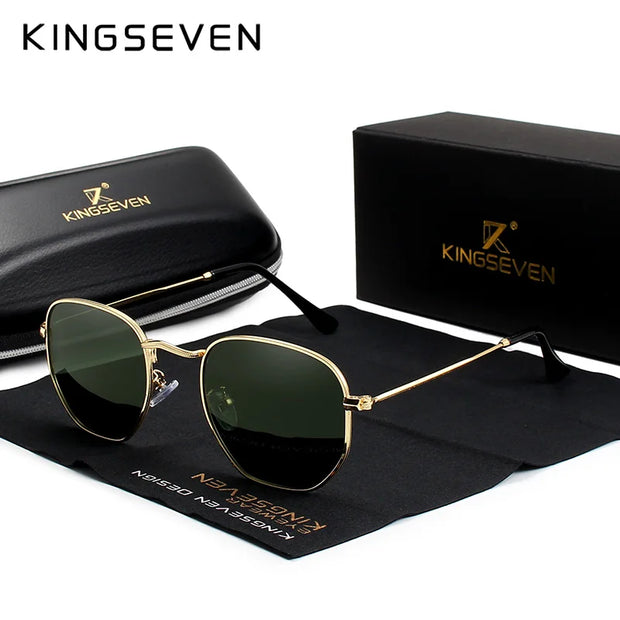 KINGSEVEN 2024 Round Sun glasses Female Retro Reflective Sunglasses Men Polarized Eyewear Oculos De Sol gafas  UV400 Protection
