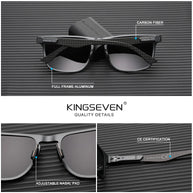 KINGSEVEN Luxury Aluminum Sunglassses For Men Retro Rectang Polarized UV400 Glasses Driving Sports Women New Fashion Accessory