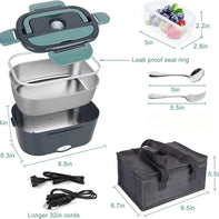 1.5 L 60W Electric Lunch Box Food Warmer Portable Food Heater for Car Or Home - Leak Proof, Lunch Heating Microwave for Truckers