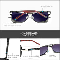 KINGSEVEN Aluminum Sunglasses Men/Women‘s Polarized UV400 Fashion Sunscreen Glasses Classical Driving Rectangle Business Eyewear