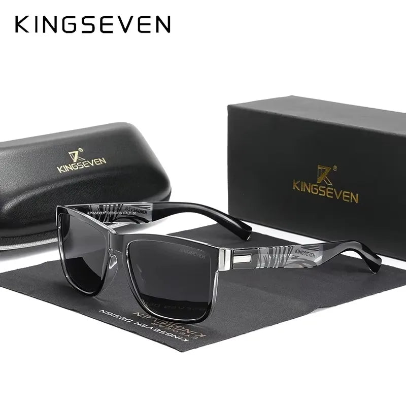 KINGSEVEN Sports Polarized Sunglasses Men Women UV400 Lens Retro Rectangle Fashion Square Frame Glasses Goggles Cycling Eyewear