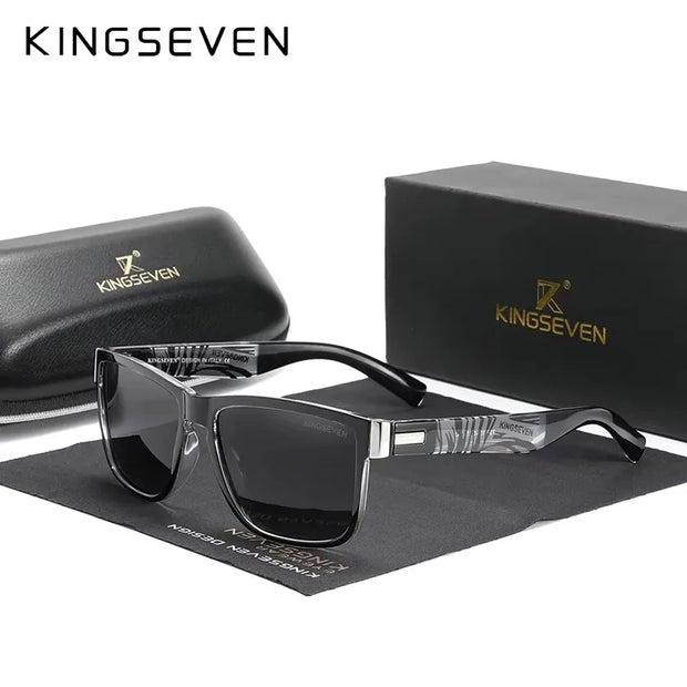 KINGSEVEN Sports Polarized Sunglasses Men Women UV400 Lens Retro Rectangle Fashion Square Frame Glasses Goggles Cycling Eyewear