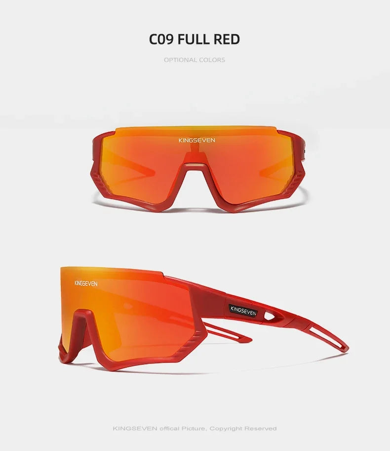 KINGSEVEN Cycling Sunglasses Men Women Mtb Bicycle Glasses Anti-UV Bike Goggles Outdoor Sport bike Large Frame