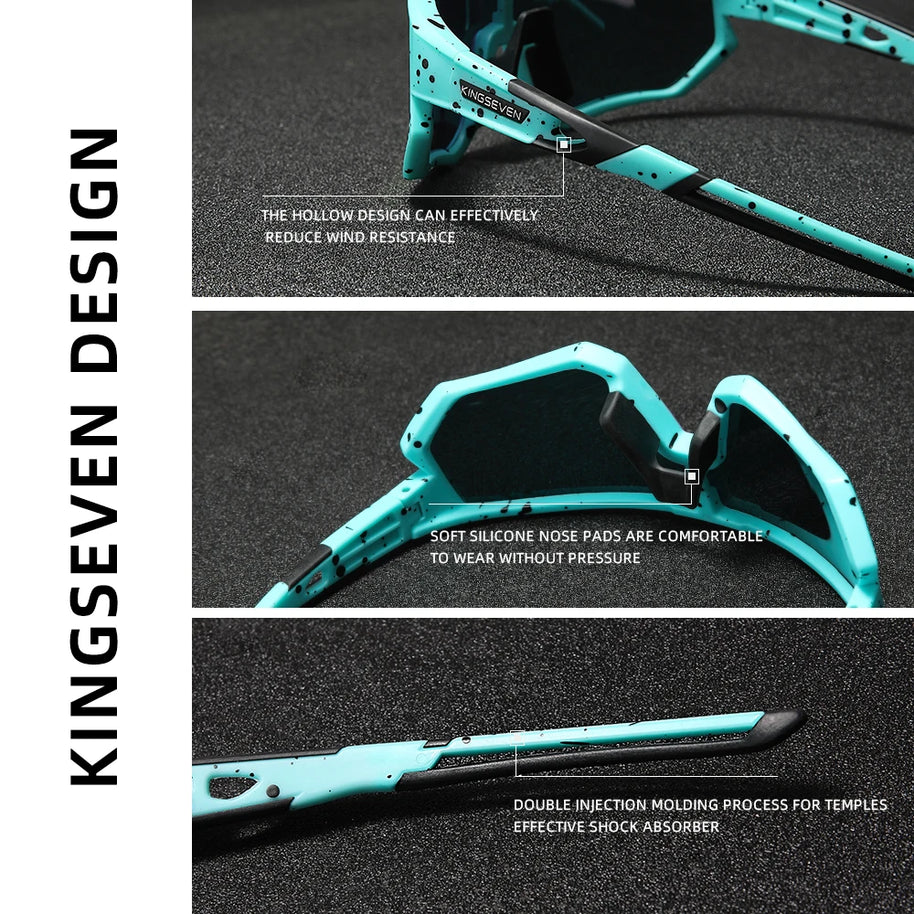 KINGSEVEN Sports Cycling Sunglasses Men Women Mtb Bicycle Glasses UV400 Sunscreen Eyewear Bike Riding Equipment