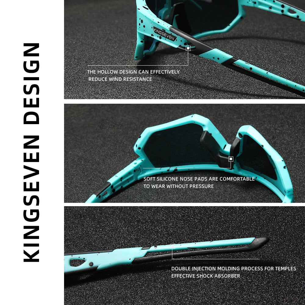 KINGSEVEN Sports Cycling Sunglasses Men Women Mtb Bicycle Glasses UV400 Sunscreen Eyewear Bike Riding Equipment