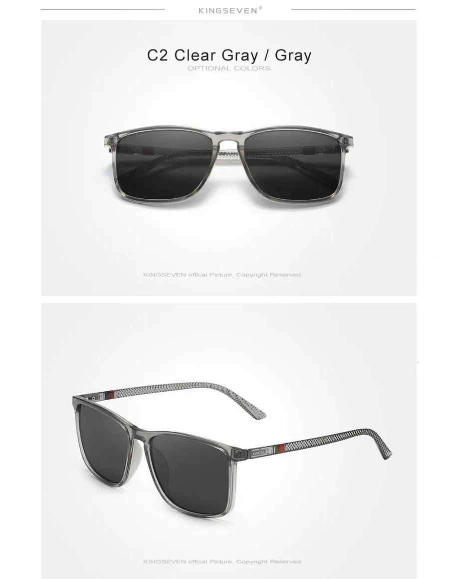KINGSEVEN Large Frame Sunglasses Men/Women Polarized UV400 Lens Causal Glasses Vintage Rectangle Fishing Driving Outdoor Eyewear