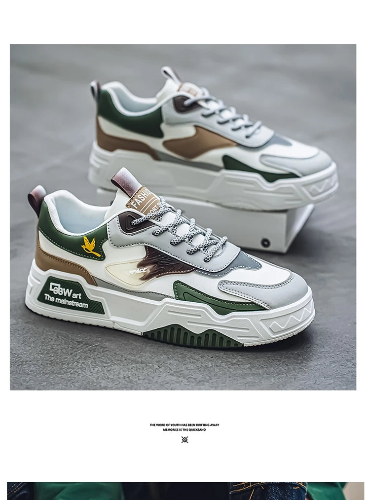 Men's Casual Shoes Soft Sole Breathable Leather Shoes Comfort Trainer Running Jogging Shoes Lightweight Walking Sneakers Male