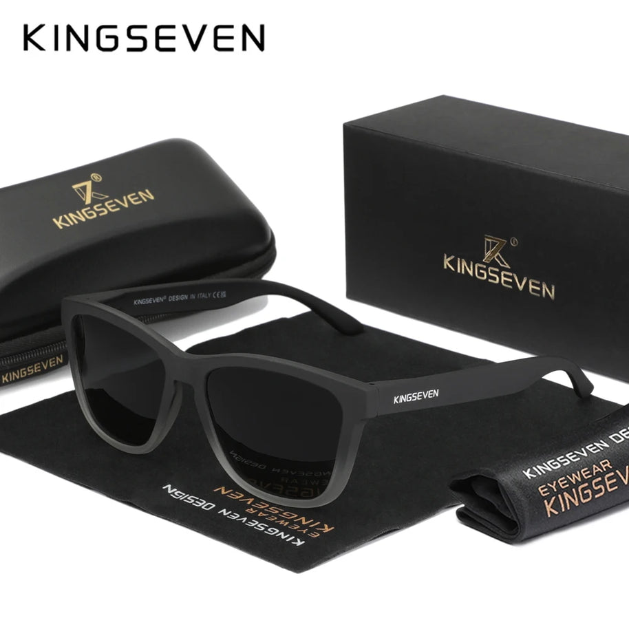 KINGSEVEN Brand Fashion Matte Sunglasses Women Men Polarized Anti-UV400 Lens Glasses TR90 Frame Luxury Outdoor Fishing Eyewear