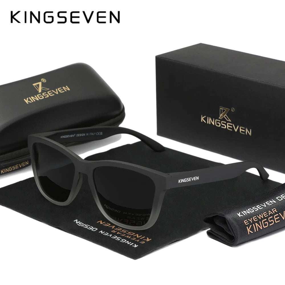 KINGSEVEN Brand Fashion Matte Sunglasses Women Men Polarized Anti-UV400 Lens Glasses TR90 Frame Luxury Outdoor Fishing Eyewear