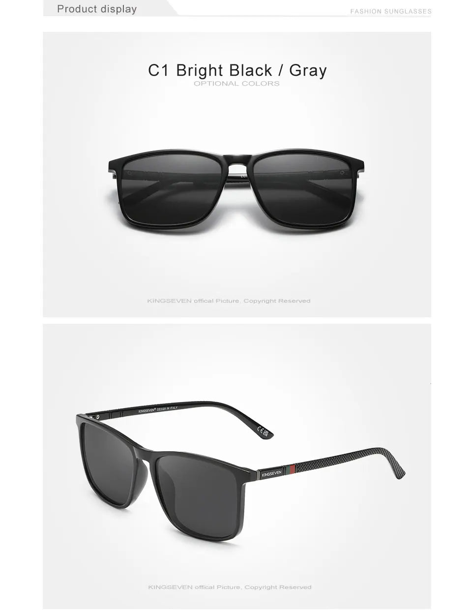 KINGSEVEN Large Frame Sunglasses Men/Women Polarized UV400 Lens Causal Glasses Vintage Rectangle Fishing Driving Outdoor Eyewear