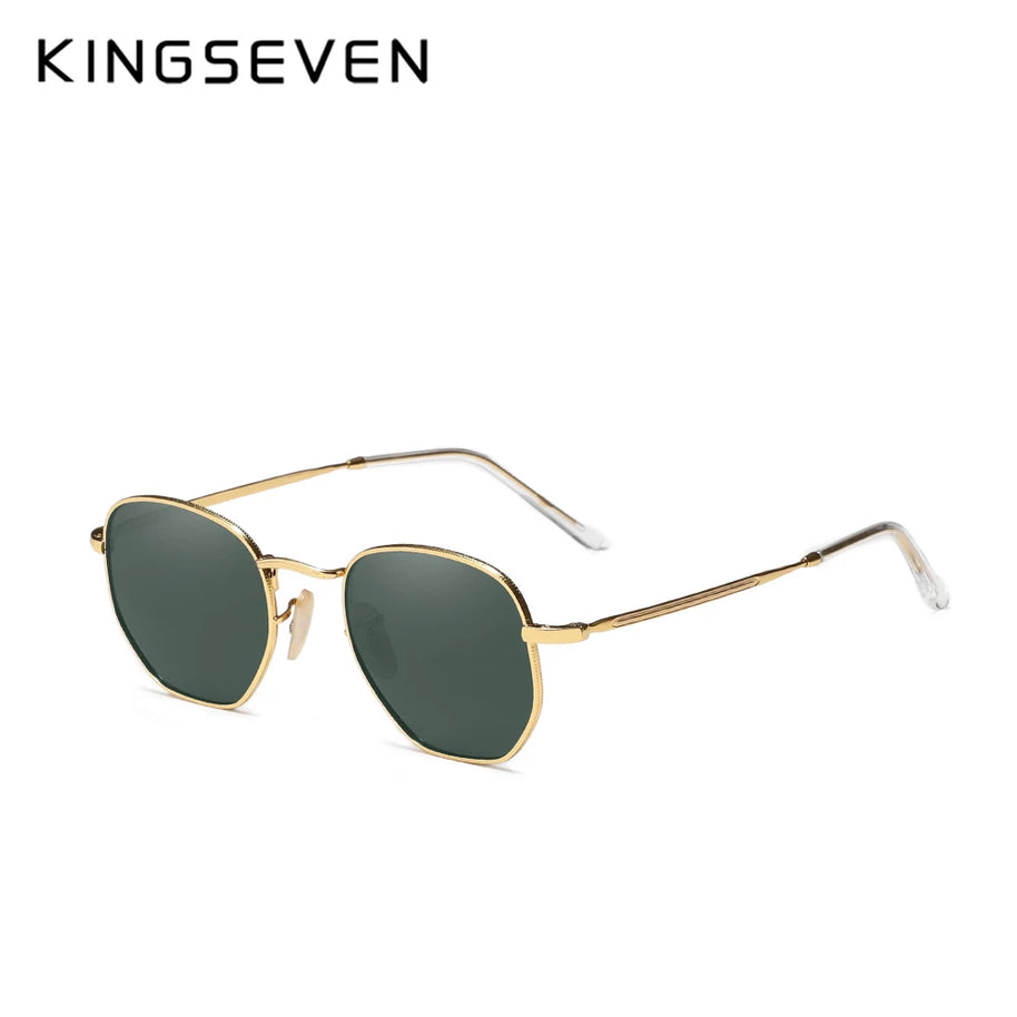 KINGSEVEN New Fashion Polygon Sunglasses Men Women‘s Polarized UV400 Eye Protect Lens Glasses Round Frame Outdoor Causal Eyewear