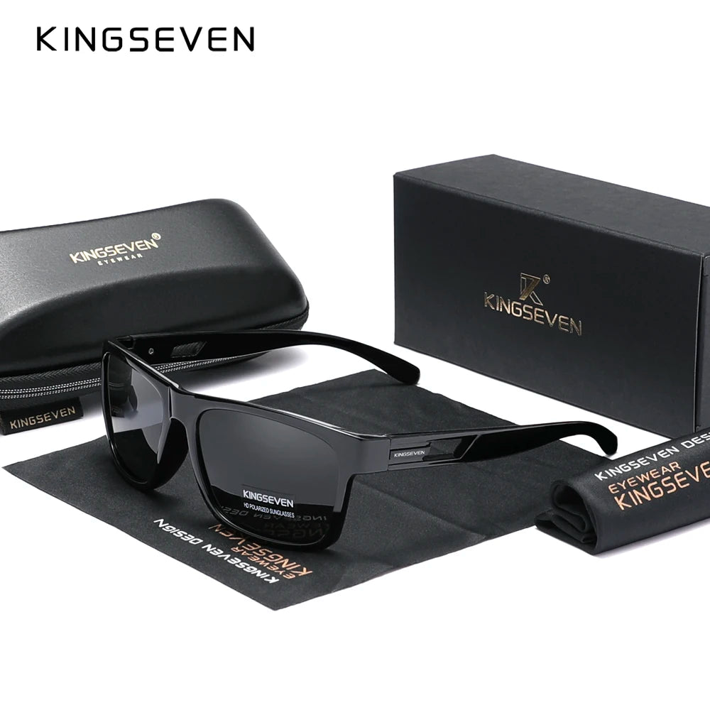 KINGSEVEN 2024 Brand Design Men's Glasses Square Retro TR90 Polarized Sunglasses Women UV Lens Fashion Outdoor Sports Eyewear