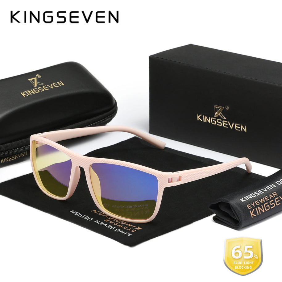KINGSEVEN New 99% Anti-Blue Ray Glasses Transparent Lens Eyeglasses Men Women Computer Blue Light Blocking Decorative Eyewear