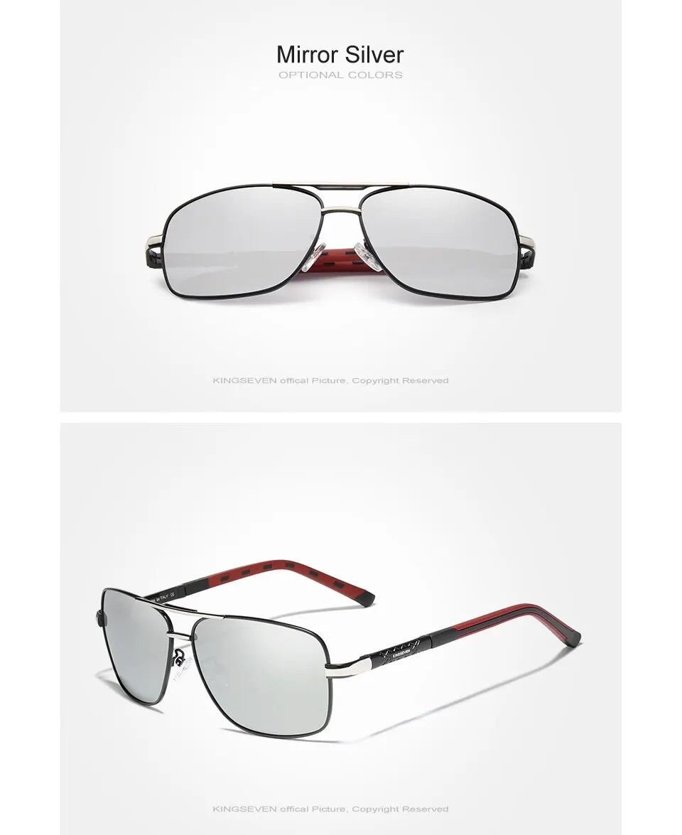 KINGSEVEN 2023 Aluminum Pilot HD Polarized Sunglasses Men Women Fashion Frame Male Sun Glasses For Driving UV400 Mirror