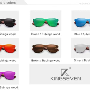 KINGSEVEN Brand Classic Wooden Sunglasses Men/Women Polarized UV400 Mirror Lens Glasses Luxury Wood Frame Retro Eyewear